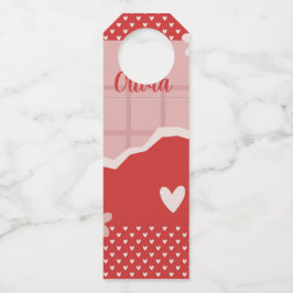 Etiqueta Para Garrafa Bold Red Heart Love Design - Perfeito para Gi Pers