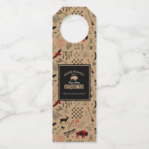 Etiqueta Para Garrafa Buffalo Adventures Warm Wish Kraft Red ID599