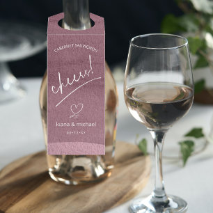 Etiqueta Para Garrafa Calliografia Wedding Cheers Mauve ID771