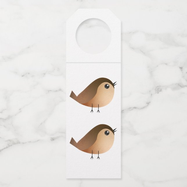 Etiqueta Para Garrafa Cartografia de Pássaro Sparrow (Frente)