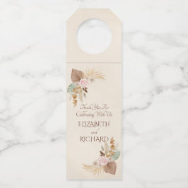 Etiqueta Para Garrafa Casamento Chic Boêmio Elegante