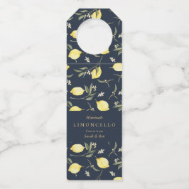 Etiqueta Para Garrafa Casamento de Evento Limoncello Limões Pretos Moder