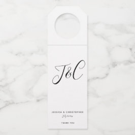 Etiqueta Para Garrafa Casamento de Iniciais de Monograma Minimalista Ele