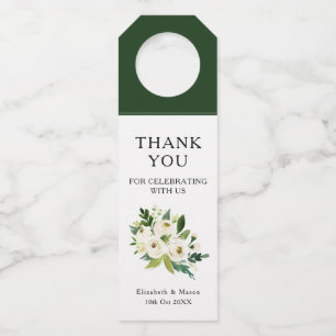Etiqueta Para Garrafa Casamento De Verde Branco, Agradecimento