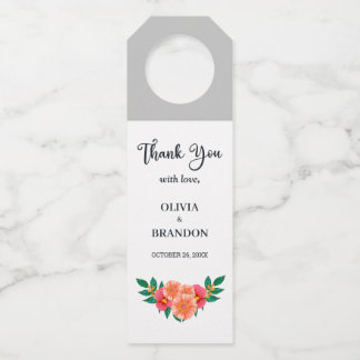 Etiqueta Para Garrafa Casamento Floral Minimalista com Vegetação em Aqua