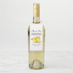 Etiqueta Para Garrafa Casamento Limoncello Kraft Aquarela Limões