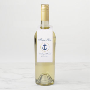 Etiqueta Para Garrafa Casamento Náutico Azul Marinho Dourado Branco Obri