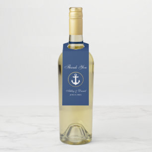 Etiqueta Para Garrafa Casamento Náutico Azul Marinho Dourado Obrigado
