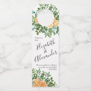 Etiqueta Para Garrafa Casamento Pêssego Clássico Flores Rosas