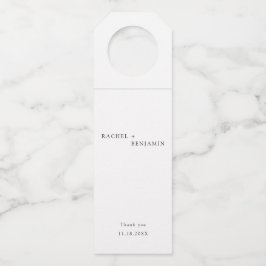 Etiqueta Para Garrafa Casamento Simples e Simples Negro Branco Minimalis
