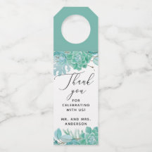 Casinha d'água suculenta obrigado de casamento