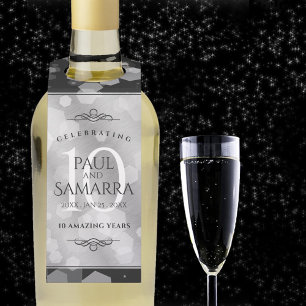 Etiqueta Para Garrafa Celebração do Aniversário de Casamento de 10 Tin