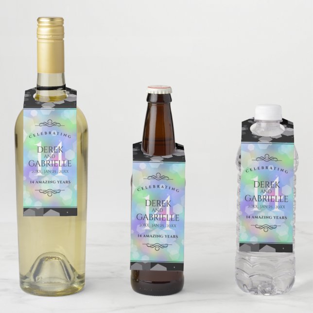 Etiqueta Para Garrafa Celebração Elegante de Aniversário de Casamento de (In Situ)