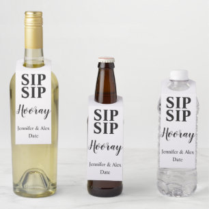 Etiqueta Para Garrafa Celebração Sip Sip Hooray