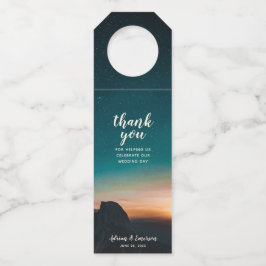 Etiqueta Para Garrafa Céu Noturno da Galáxia Estrelas Montanha Nascer do