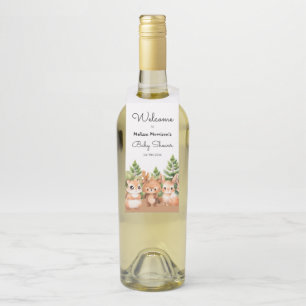 Etiqueta Para Garrafa Chá Woodland Baby Boy