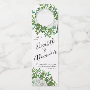 Etiqueta Para Garrafa Clássico Floral de Casamento Rosa Branca