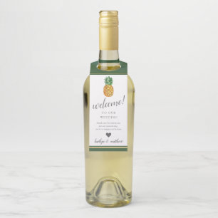 Etiqueta Para Garrafa Coleção de Casamentos de Abacaxi Tropical