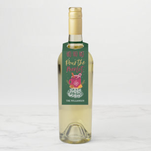 Etiqueta Para Garrafa Coloque a bebida de vinho presente de Natal Merlot