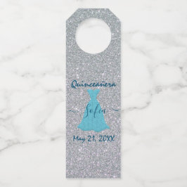 Etiqueta Para Garrafa Comemoração Glittering Quinceanera