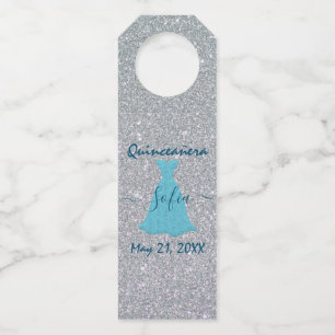 Etiqueta Para Garrafa Comemoração Glittering Quinceanera