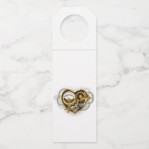 Etiqueta Para Garrafa Coração Steampunk com Manômetro