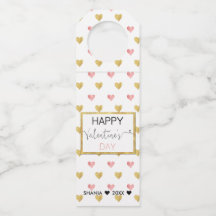 Corações Brilhantes Cor-de-Rosa Dourada do dia de