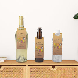 Etiqueta Para Garrafa Cornucopia de Ação de Graças