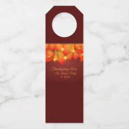 Etiqueta Para Garrafa Correspondência Ação de Graças Laranja Nome de Fol