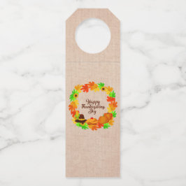 Etiqueta Para Garrafa Correspondência Conjunto Ação de Graças Dourada Wr