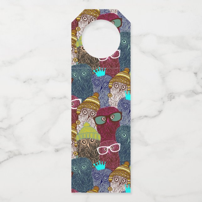 Etiqueta Para Garrafa Coruja na coroa (Frente)