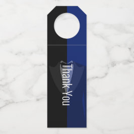 Etiqueta Para Garrafa Dados azul/preto com bolinhas