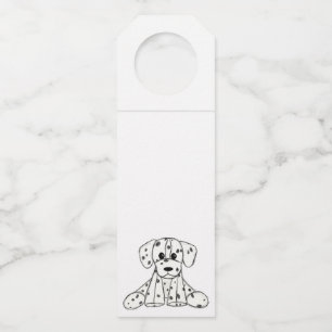 Etiqueta Para Garrafa Desenho simples de um cão dalmata de pelúcia em pr
