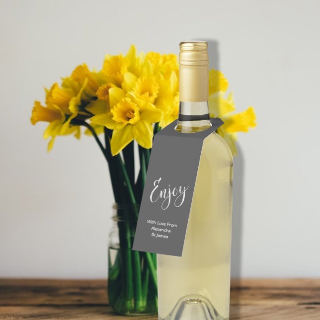 Etiqueta Para Garrafa Desfrute do quadro personalizado (Criador carregado)