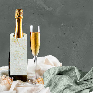 Etiqueta Para Garrafa Dourado Abstrato de Casamento de Linhas Baixas ID8