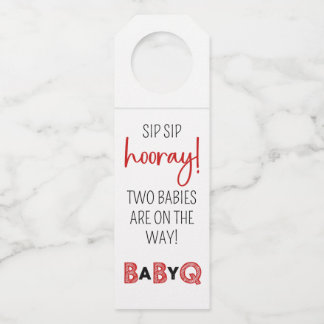 Etiqueta Para Garrafa É um Baby Q para suporte de mamadeira de gêmeos