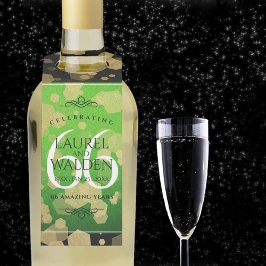 Etiqueta Para Garrafa Elegante 66º Aniversário de Casamento Titanite