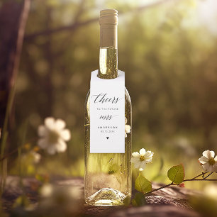 Etiqueta Para Garrafa Elegante Caligrafia Chá de panela Preto E Branco