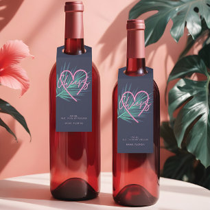 Etiqueta Para Garrafa Elétrico Amor Neon Rosa Tropical Coquetel