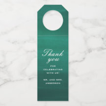 Emerald verde elegante obrigado de casamento simpl