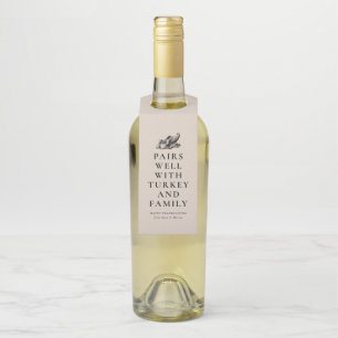 Etiqueta Para Garrafa Engraçado vinho de Ação de Graças