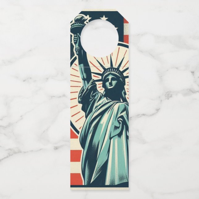 Etiqueta Para Garrafa Estátua da Liberdade antiga (Frente)