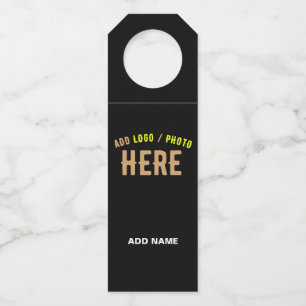 ETIQUETA PARA GARRAFA ESTILO MODERNO PERSONALIZÁVEL PRETO VERIFICADO MAR