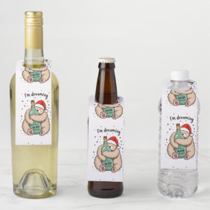 Etiqueta Para Garrafa Estou sonhando com um Natal de vinho