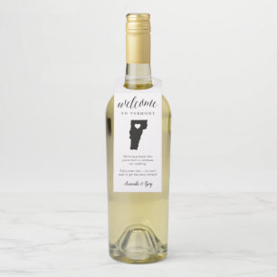 Etiqueta Para Garrafa Favor de Boas-vindas ao Casamento Estadual de Verm