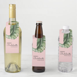 Etiqueta Para Garrafa Favor de Noiva de Folha de Banana Modernidade de M