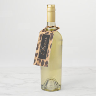 Etiqueta Para Garrafa femenino chique festa selvagem impressão leopardo 