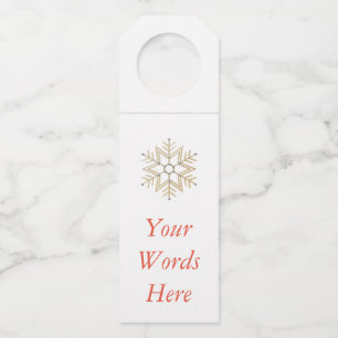 Etiqueta Para Garrafa Flocos de neve com marcas de cabide de garrafas nã