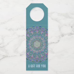 Etiqueta Para Garrafa Flor Da Vida - Estilo De Mandala Índia 1