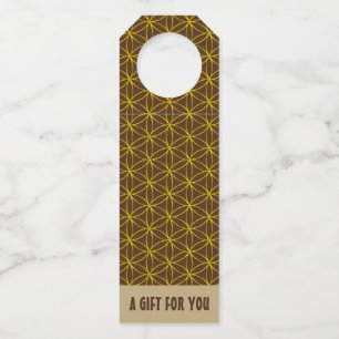 Etiqueta Para Garrafa FLOR DA VIDA - padrão do estilo ouro